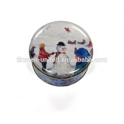 120g christmas round cookie tin empty chocolate tin