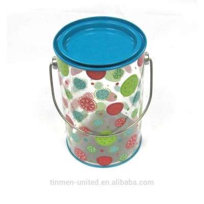 Round shape PET material metal tin box