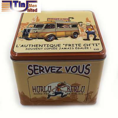 Square Tin Box with Door and inner Ear